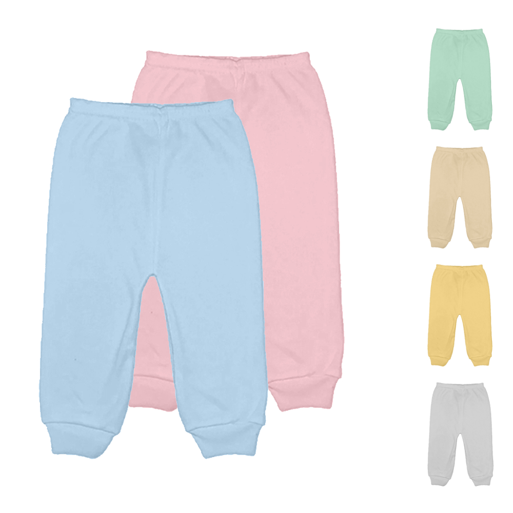 Calça Mijão Bebê Cores Lisas 100% Algodão Pé Aberto Enxoval