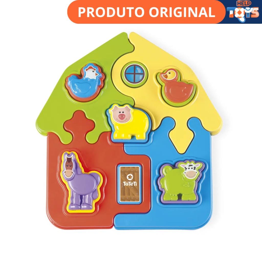 Brinquedo Puzzle Mania Fazenda Didático Tateti Quebra-Cabeça Infantil