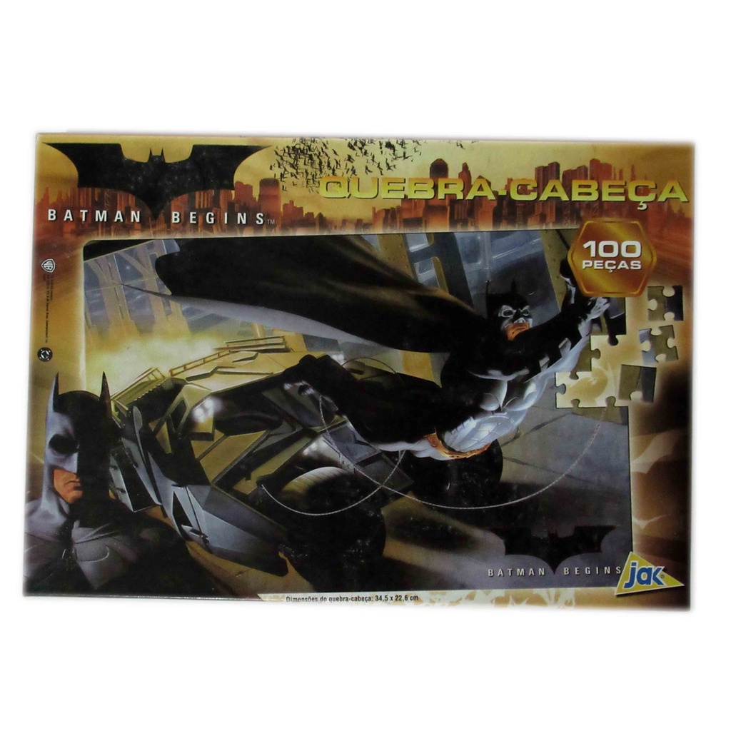 Quebra-Cabeça Puzzle Batman Begins - 100 Peças - 34,5x22,6 cm - Jak