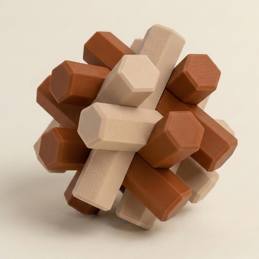 Quebra-Cabeça 3D Intertravado NIGMA I1 12 Peças Puzzle Jogo de Lógica Raciocínio Anti-Stress Desafio Presente Criativo