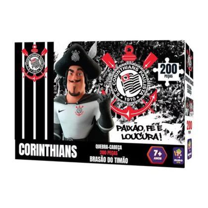 Quebra-Cabeça Puzzle Coleção Corinthians Brasão Timão 200 Peças Mimo Toys - 2565