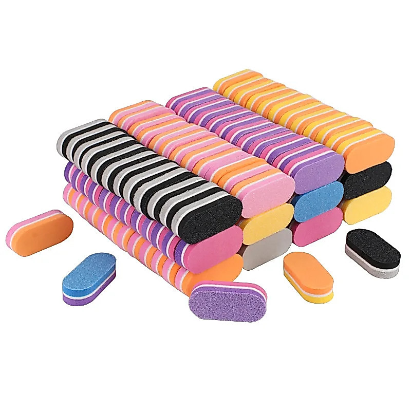 10/20/40Pcs Mini Unhas Esponja Arquivo Buffer Bloco Dupla Cor Polimento Lixar Pedicure Manicure Ferramenta