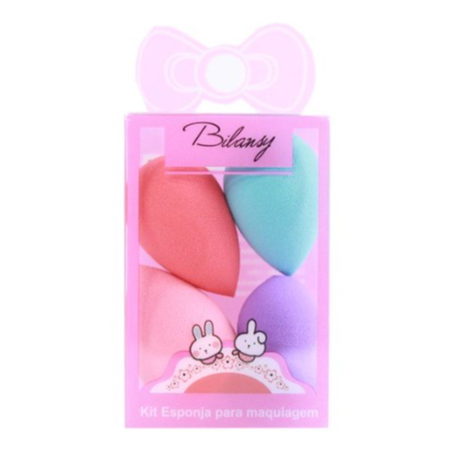kit 4 Esponja de maquiagem mini gotas pacote beleza fundação buffer puff conjunto seco e molhado base corretivo