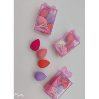 Esponja de maquiagem mini gotas 4 unidades pacote beleza fundação buffer puff conjunto seco e molhado base corretivo