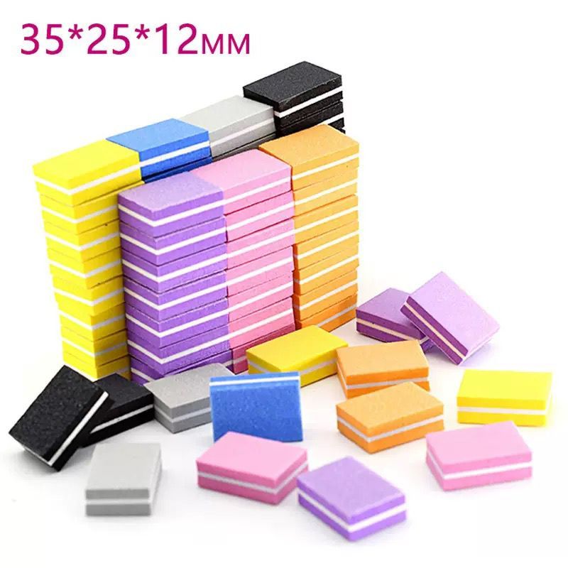 Kit Mini Lixa Bloco 100/180 Colorida Unha Gel Porcelana Polidora Manicure Buffer Pronto Entrega