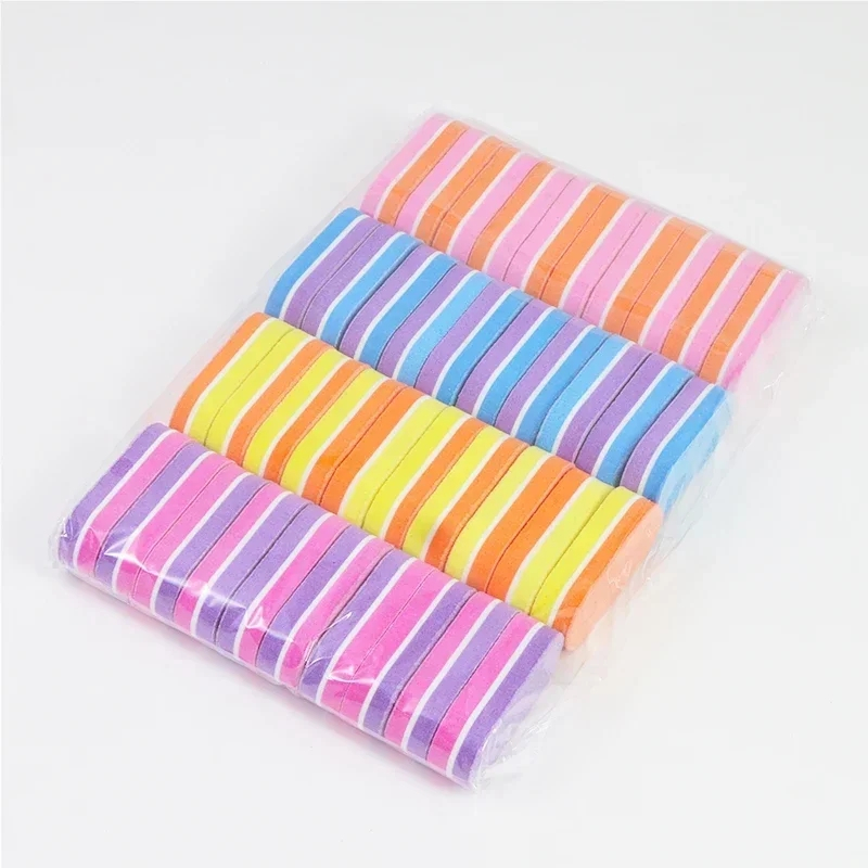 100 Pçs Suprimentos De Unhas Mini Arquivos De Esponja Buffer Bloco Dupla Face Polimento Gel Unha Polonês Manicure