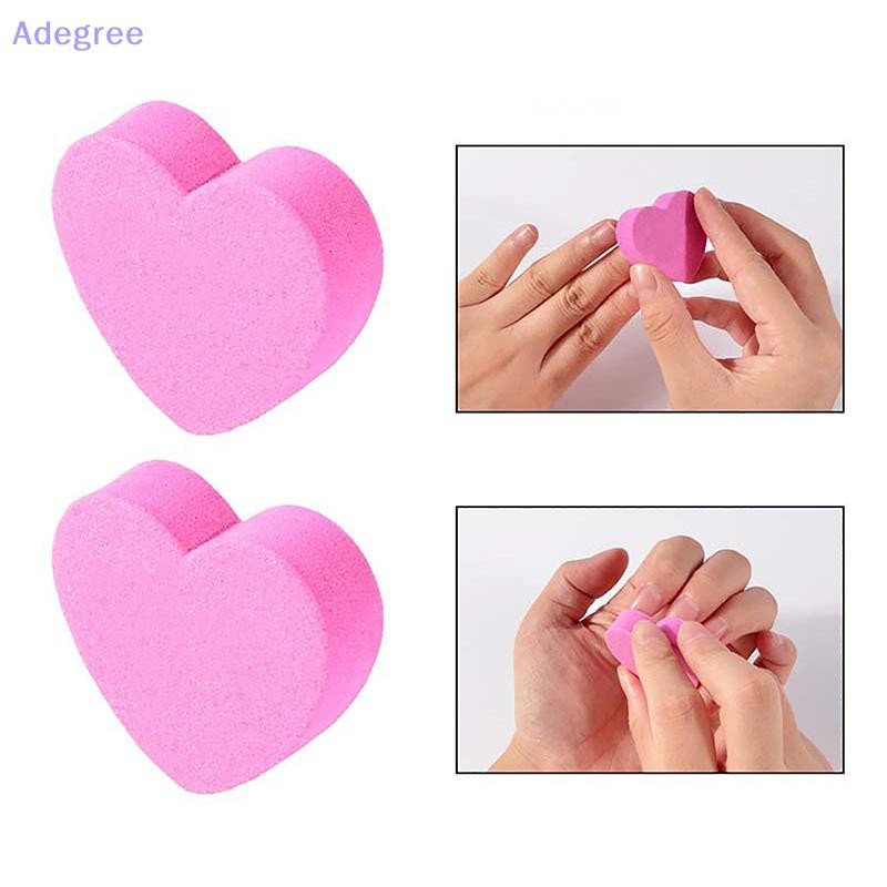 Adegree 20/50 Pçs Forma De Coração Esponja Lixa De Unhas Dupla Face Buffer Polimento Lixar Pedicure Ferramenta Gel Polon