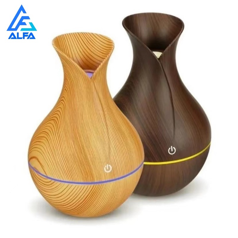 Mini Umidificador Aromatizador Vaso Ambientes Usb Tipo Madeira