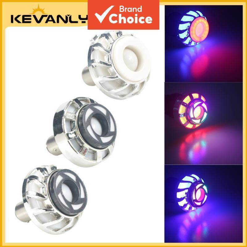 KEVANLY Motocicleta Strobe Aviso LED Luz Traseira De Freio RGB Angel Eyes 12V Flash Traseiro