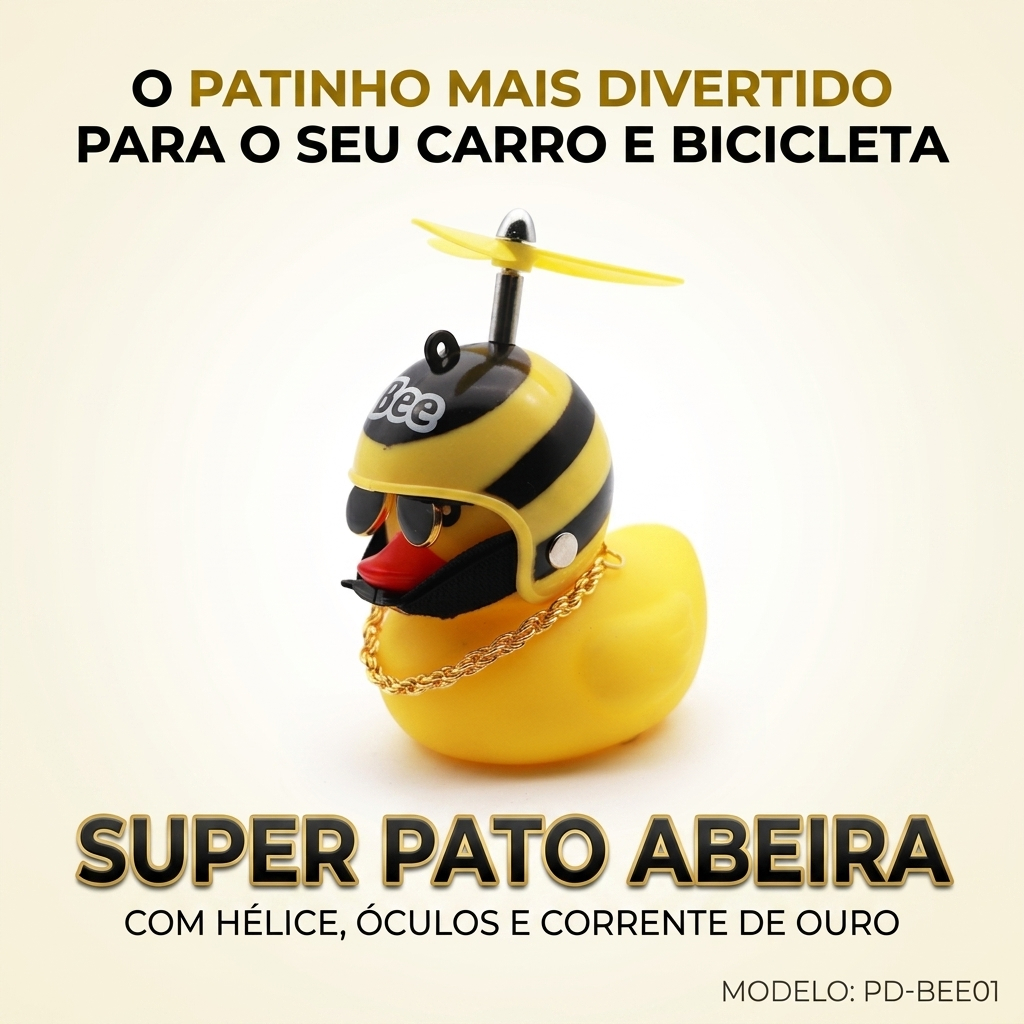 Patinho De Borracha Amarelo Capacete Enfeite Moto Carro Bicicleta Infantil Guidão Retrovisor