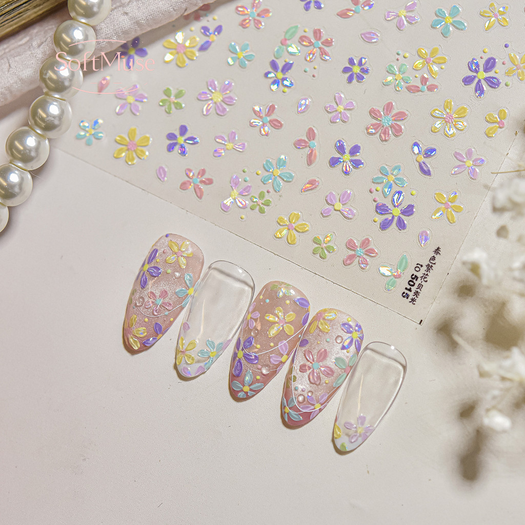 *** Prego Nana * Shell Light Manicure Adesivo Macaron Color Streamer Colorido Adesivo de Unhas Primavera Próspera Acessó