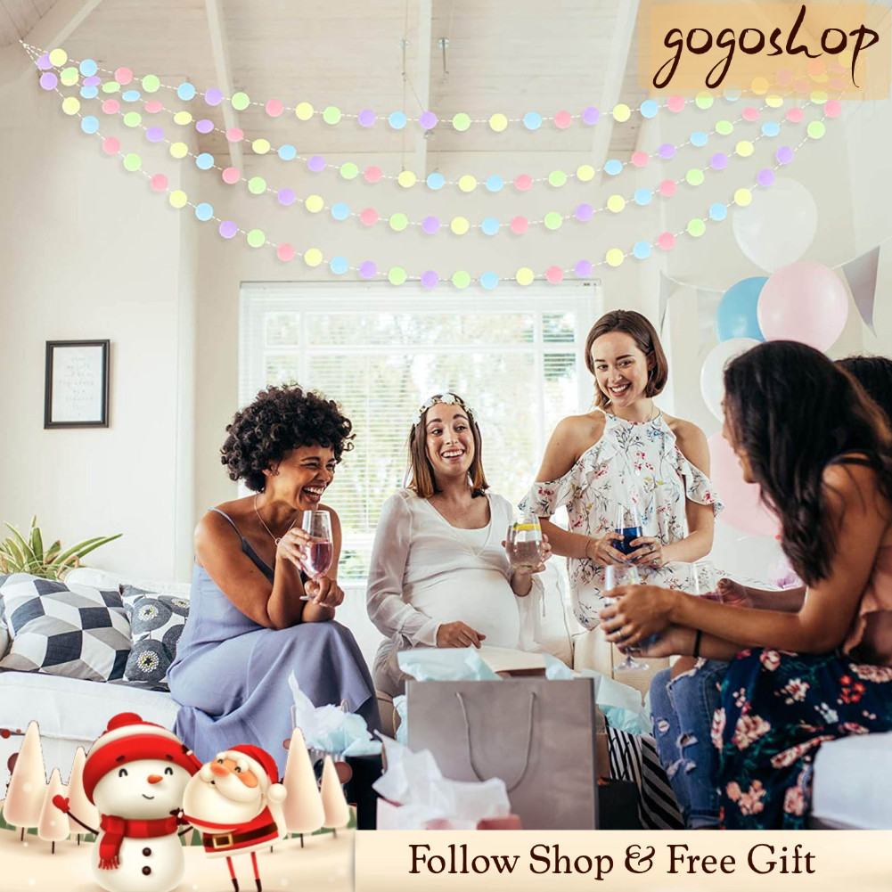 gogoshopp-br Guirlanda de pontos coloridos pendurados Pasl Guirnaldas De Sprinkle Streamer Cores requintadas Pastel