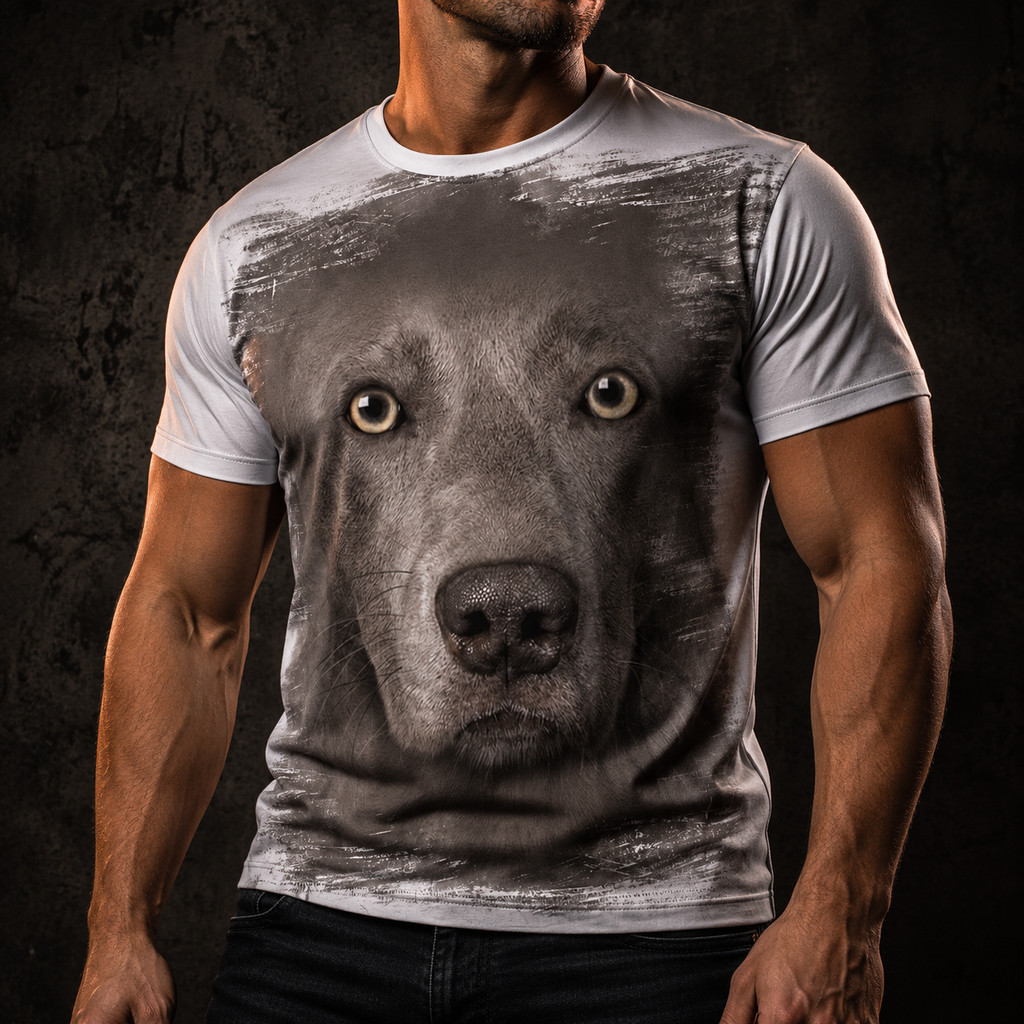 Camisa Camiseta Masculina Cachorro Weimaraner 2