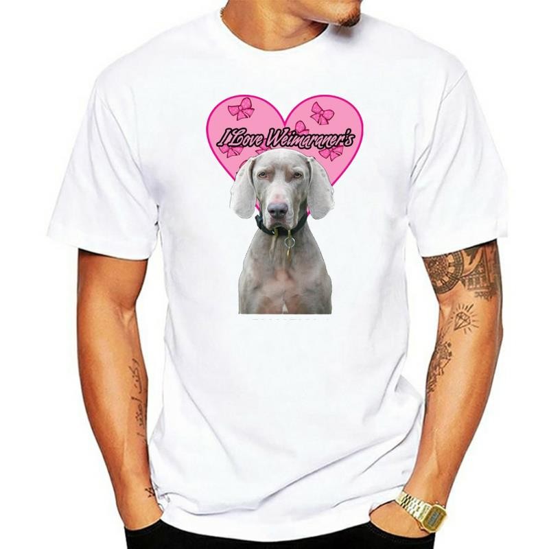 Título : Eu Amo Weimaraners Camiseta Clássica Gola Redonda Manga Curta Escolha De Tamanhos E Cores Masculina