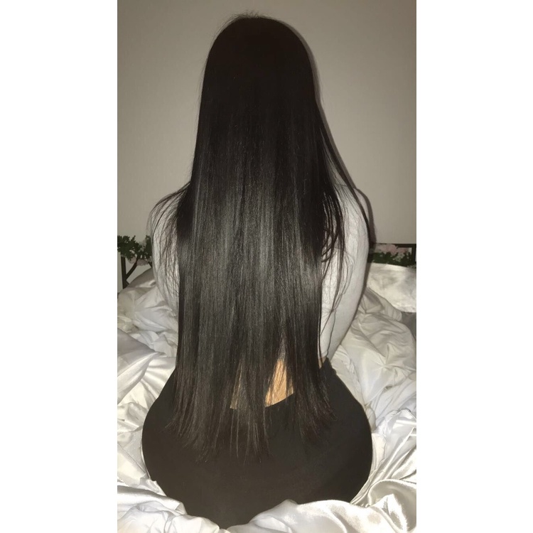 Cabelo bio humano para alongamento ou volume com presilhas tic tac ou tiara de silicone opcional preto