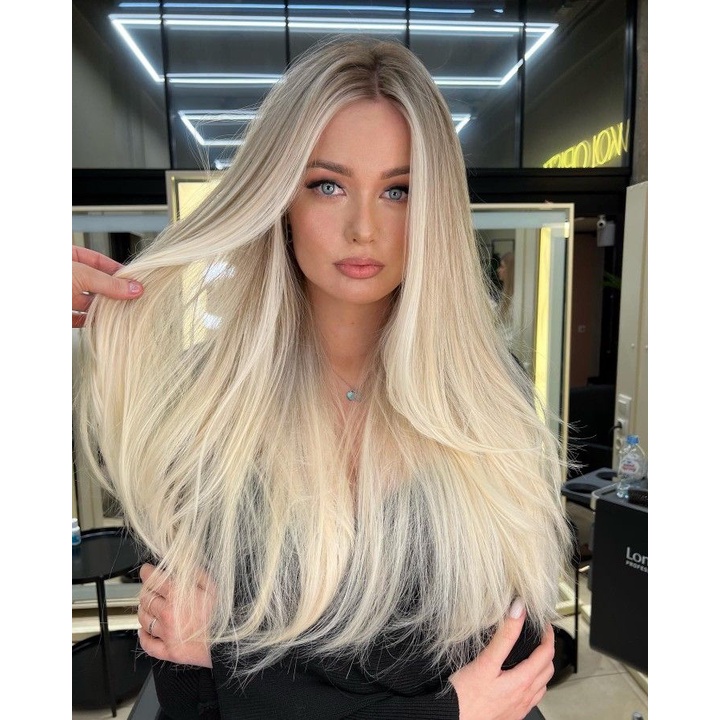Cabelo bio humano para alongamento ou volume com presilhas tic tac ou tiara de silicone opcional perola dourado
