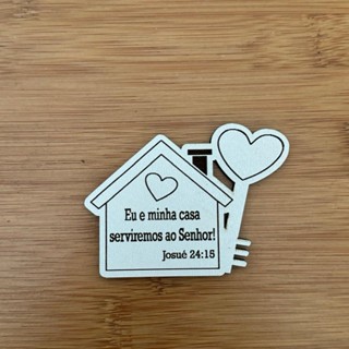 Kit Ímãs de Geladeira Religioso Casa – Lembrancinha com Frase Bíblica