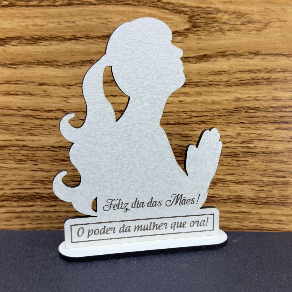 Kit Lembrancinha Dia das Mães em MDF Mãe Orando Decorativa Frase Religiosa Personalizada