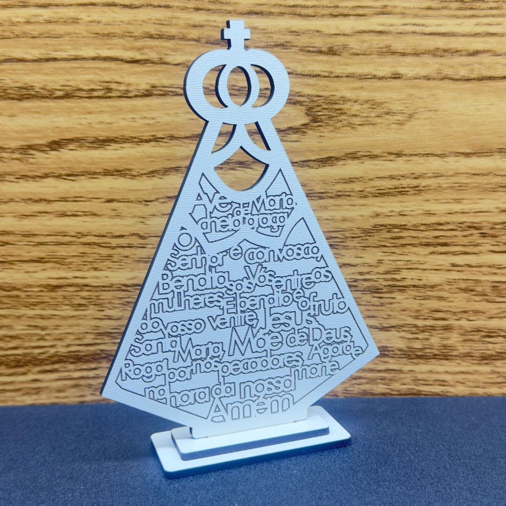 Kit Lembrancinha Nossa Senhora em MDF com Oração Ave Maria Personalizada Religiosa
