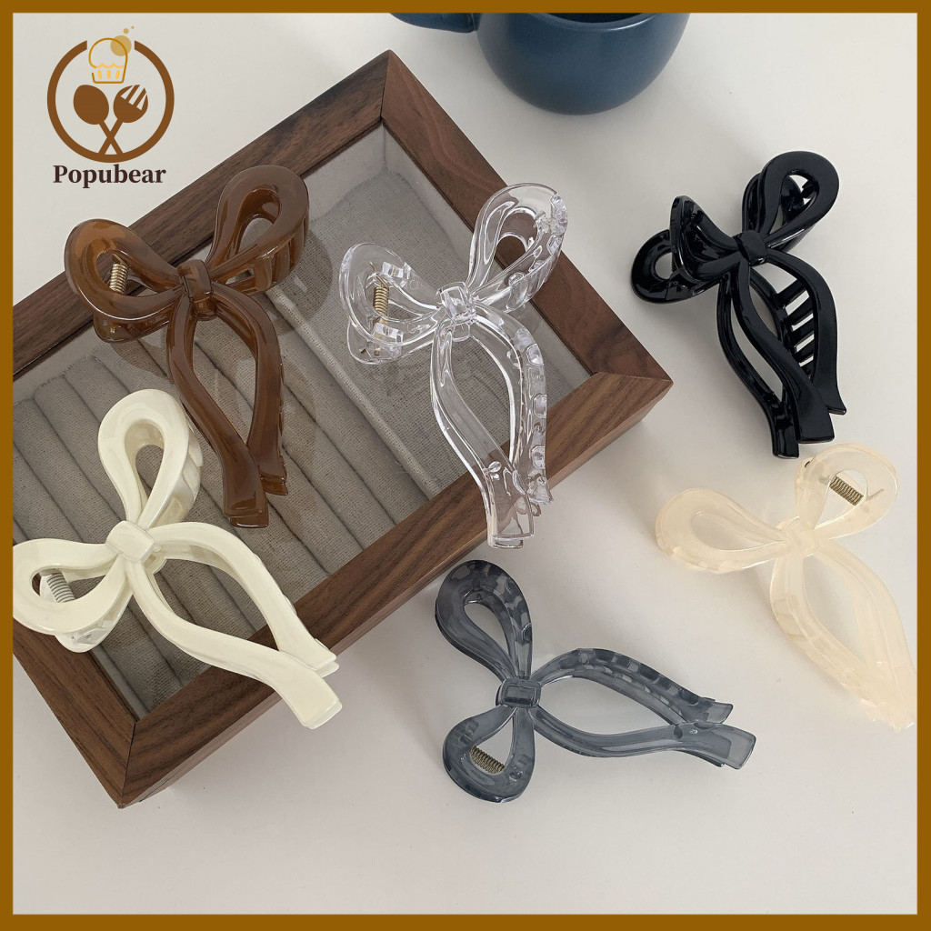 Bowknot Shape Hair Claw Bow Clip Candy Color – Anti-slip Plastic Shark Pin for Women Stylish and Durable for Everyday