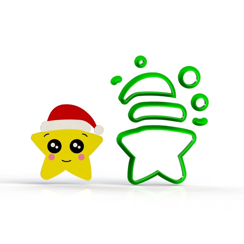 Cortador De Plastico Para Pasta Americana - Estrela Cute - 5 Cm