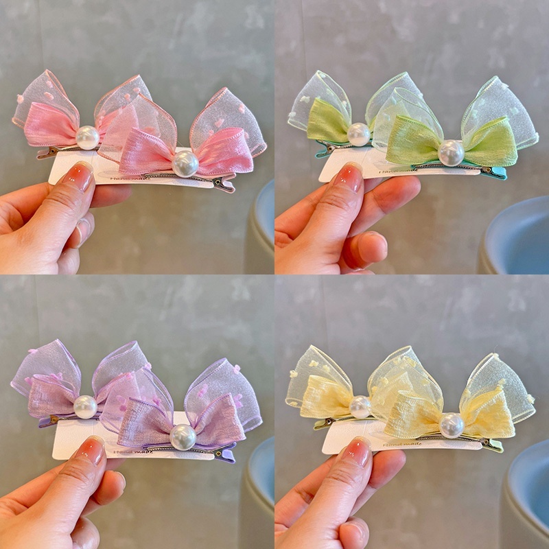2PCS Cute Small Fresh Seersucker Estereoscópico Arco Grampos De Cabelo Para Crianças Headwear Meninas Clipes Barrettes Hairgrips Acessórios