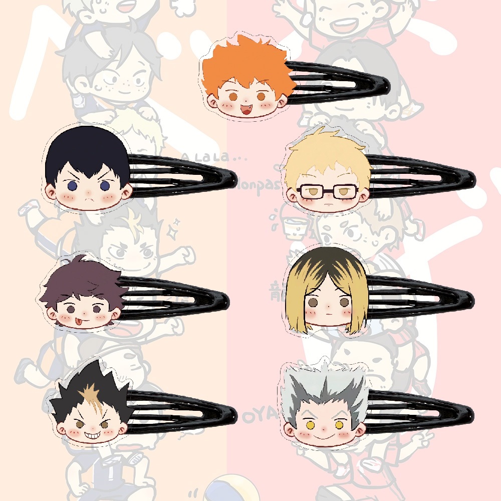 Alfinetes De Cabelo Acrílicos Haikyu Cute Cartoon Girl Anime 50mm Grampos Acessórios Para