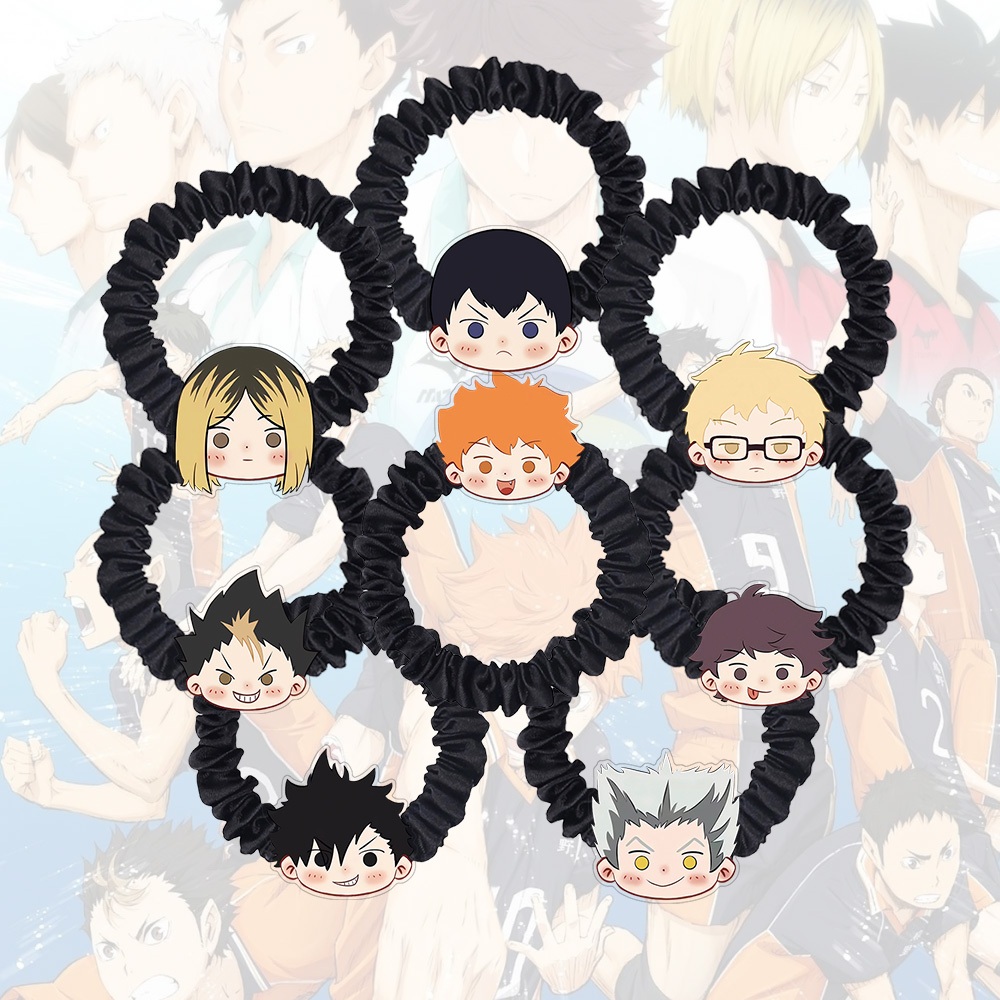 Laço De Cabelo Haikyu Cartoon Cute Girl Tiara Elástica Faixa Acessório Corda