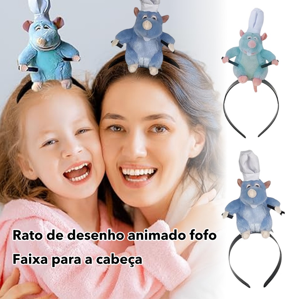 【Ratatouille Remi Hair Clip】Cute Chef Mouse Plush Hair Accessory | Eye-Catching Daily Hair Decor