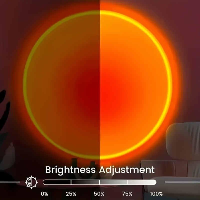 Novo Design RGB Rainbow Projection Light Sunset Projetor|Luz de projeção fotográfica|Luz noturna RGB|Luz fotográfica|Luz