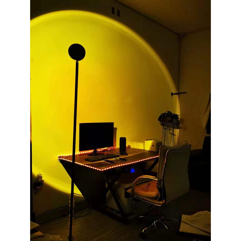 Sunset lamp Íris Projetor Do Por Do Sol Atmosfera Led Night Light Casa Loja Fundo Decoração Da Parede Lâmpada Colorida
