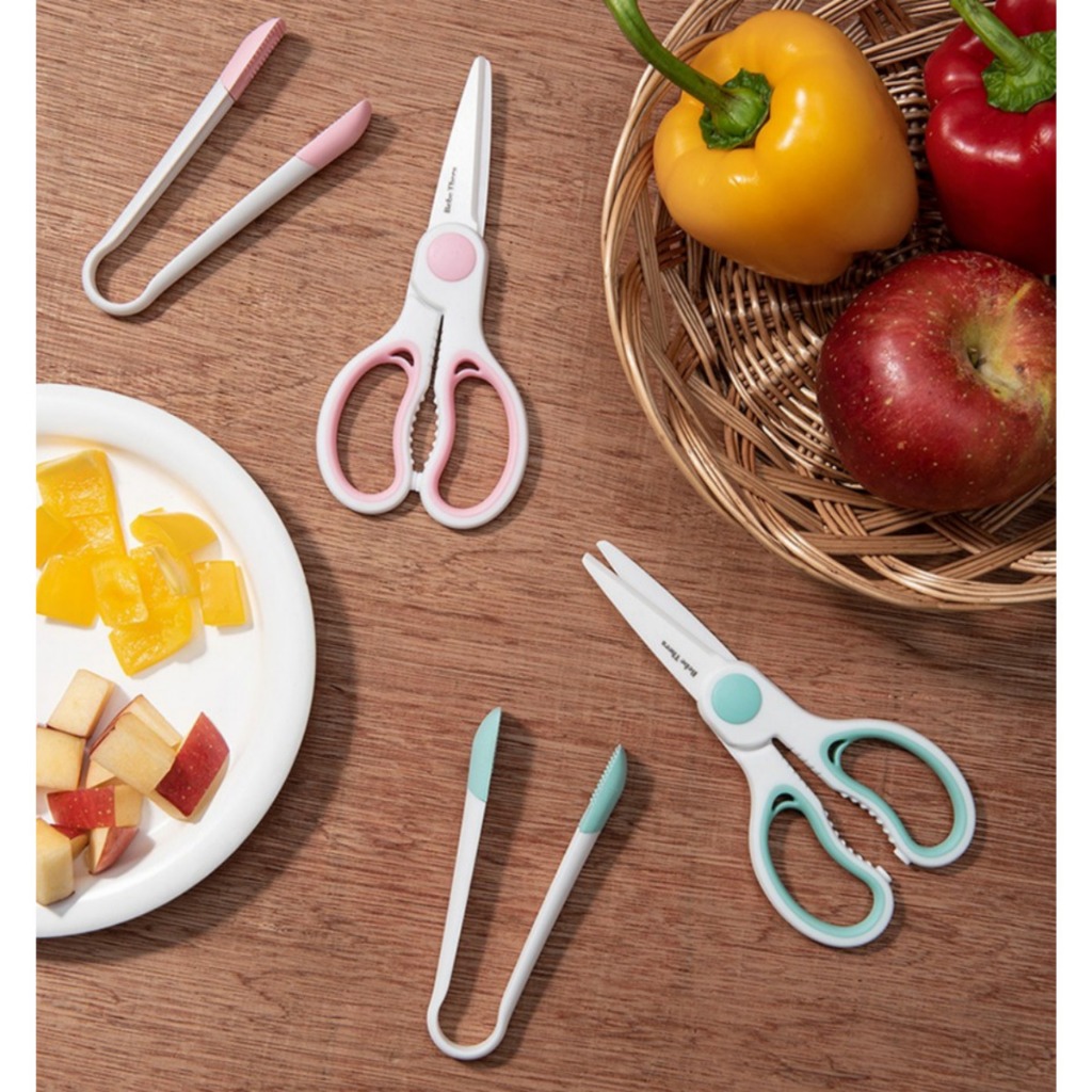BEBE THERA Pinça Cerâmica + Tesoura Ver . 2 , Leve Compacta Portátil Para Alimentos De Bebê , material Cerâmico Antibacteriano E Desodorizante De Zircônia/De Seul , Coréia