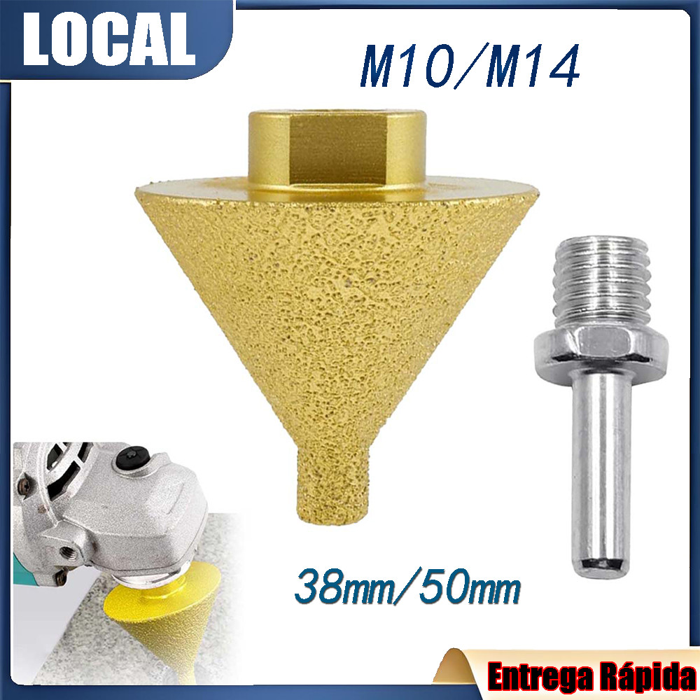 Broca de fresagem de furo de chanfradura de diamante M10/M14 Diâmetro 38mm/50mm com 1 haste de ligação