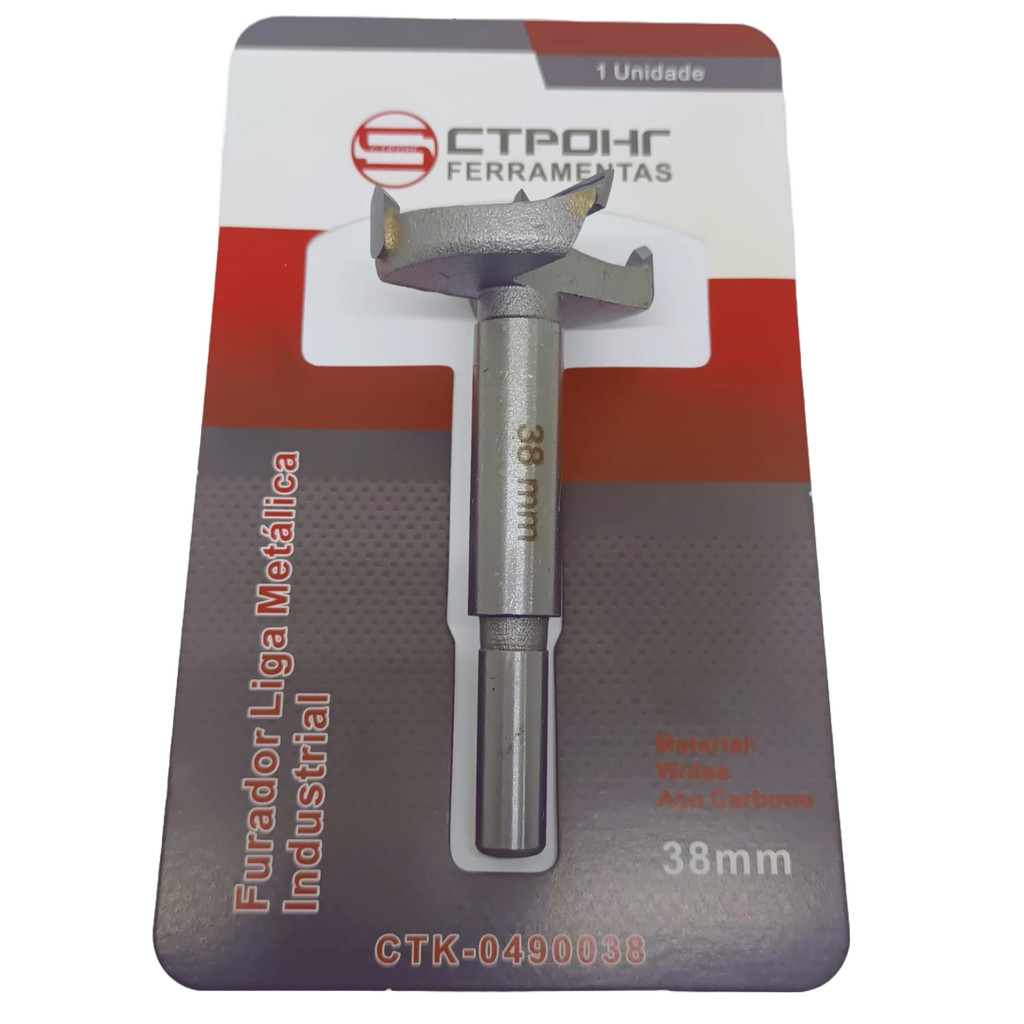 Broca Fresa Forstner Furo 38mm Para Madeira Com Ponta Guia