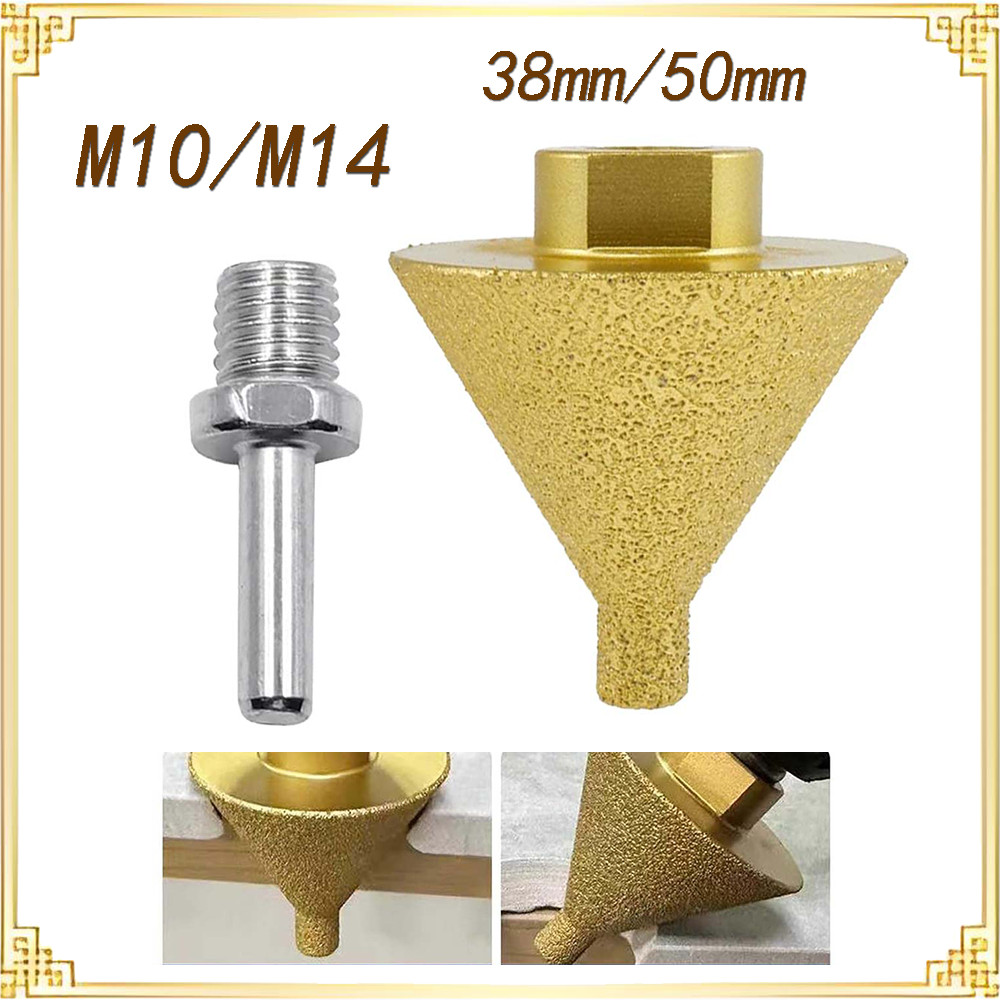 M10/M14 Diamante Chanfradura Furo Fresagem Broca Diâmetro 38mm/50mm com 1 Haste de Elo