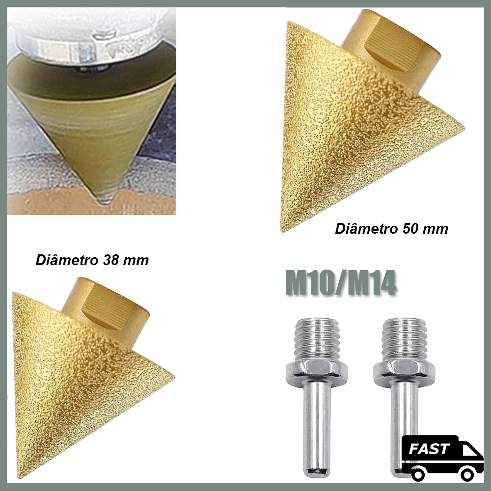 M10/M14 38mm/50mmmm Perfurador cerâmico do furo do bocado de broca da telha de mármore do corte chanfrado do diamante