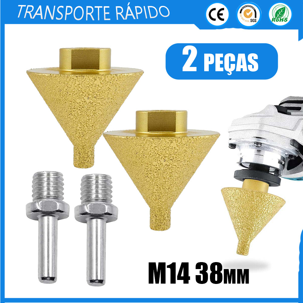 2x Escareador M14 Rosca Rebarbadora angular 38mm Furo de diamante Broca Bits de ligação