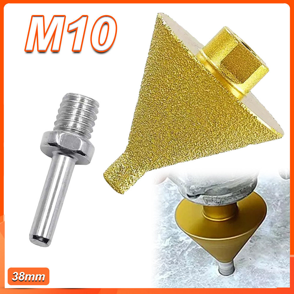 Broca de chanfrar diamante, serra de furo cerâmico rosqueada M10, moagem de chanfradura cônica de 38mm