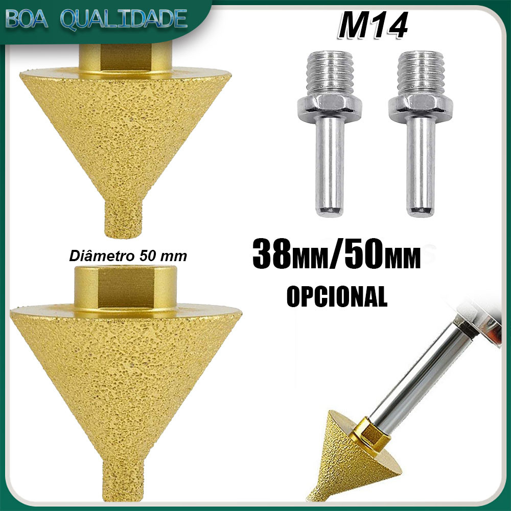 Haste de conexão de broca de alargamento de furo de diamante rosqueado M14 38mm/50mm