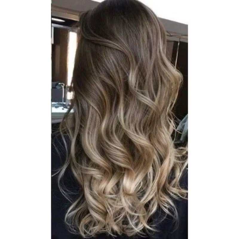 Cabelo bio humano russo luzes claras 190gr 75 cm com tic tac