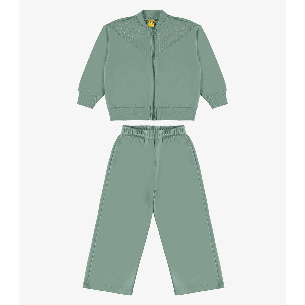 Conjunto Jaqueta com Wide Leg Moletom Rovi Kids Verde