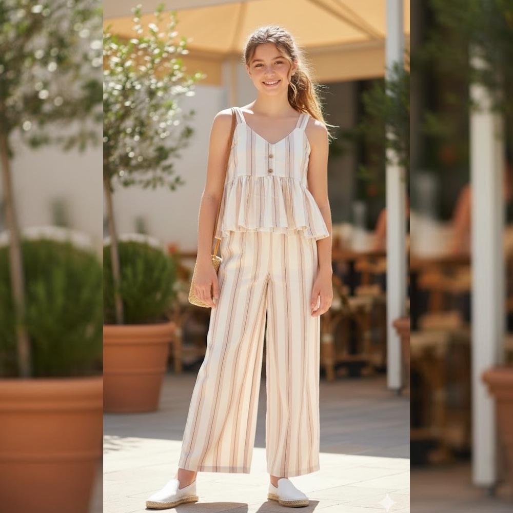 Conjunto Blusa Infantil Calça Wide Leg  Brandili Mundi