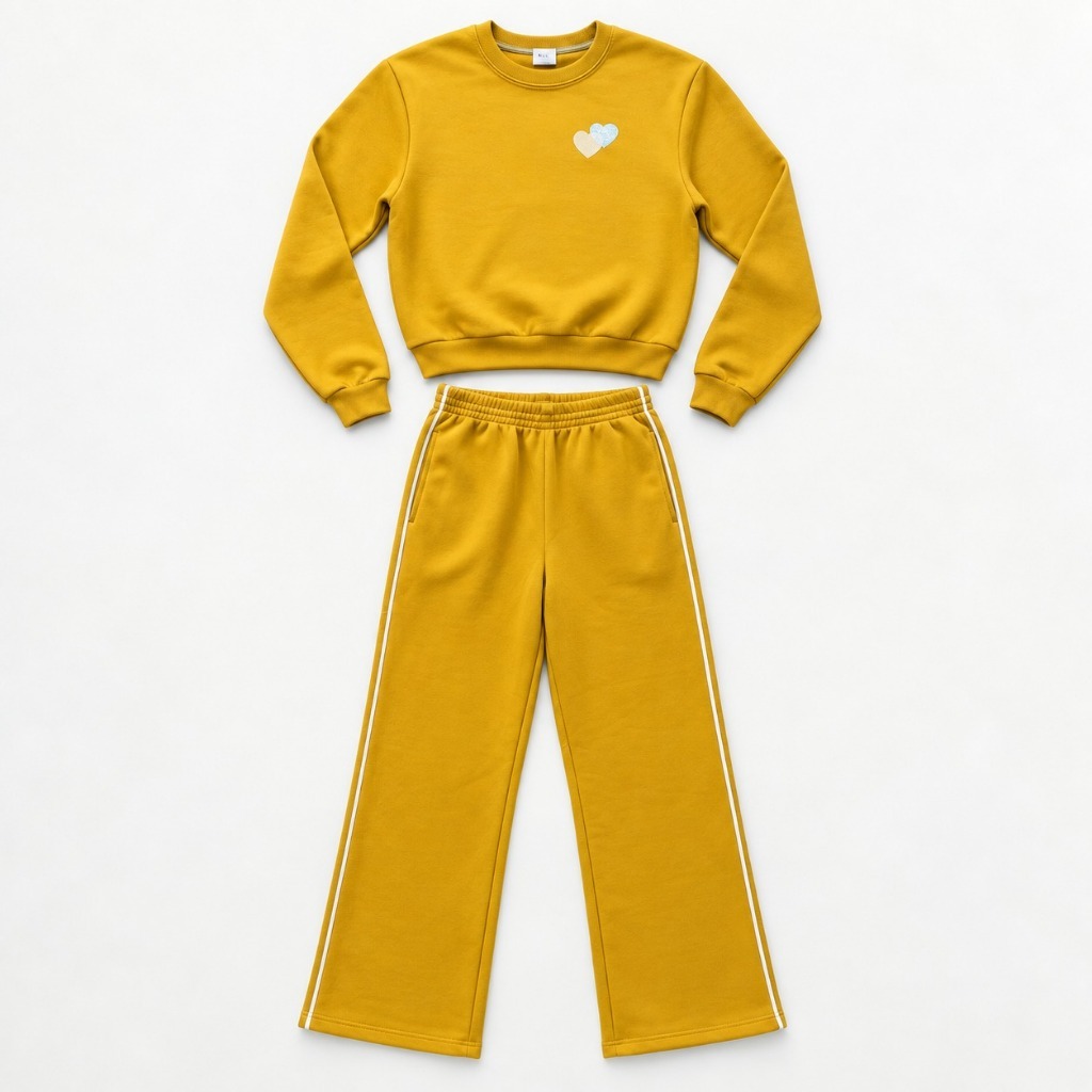Conjunto Em Moletom Brandili Calça Wide Leg E Casaco