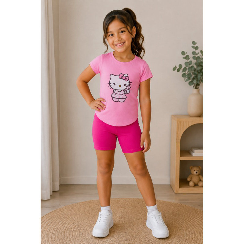 Conjunto Infantil Feminino – Blusinha + Short Leg
