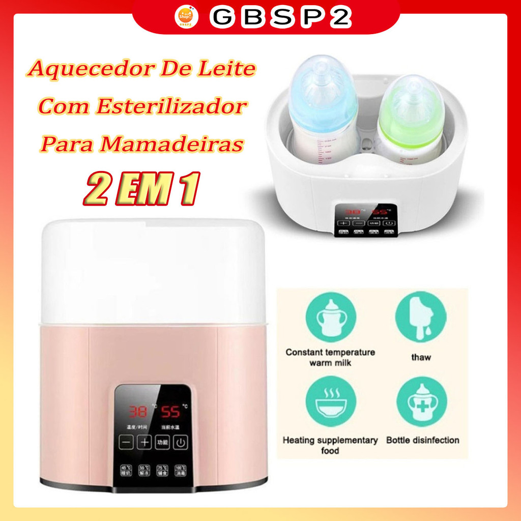 2 Em 1 Aquecedor De Leite Com Esterilizador Para Mamadeiras Garrafa Dupla Esterilizador