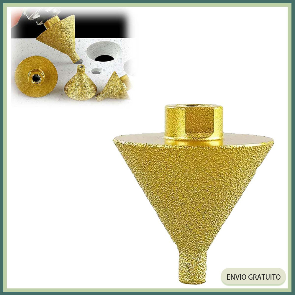 Broca De Diamante Chanfrada M10 - Cortador De Furos Cerâmico Rosqueado Para 38mm