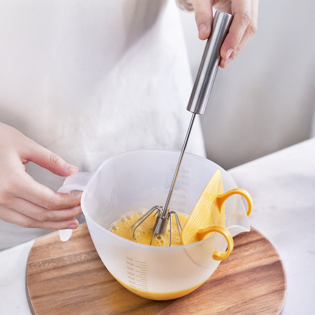 Egg Beating Cup with Strainer 1000ml Food Grade Pp Measuring Bowl Graduated Mixing for Liquid Batter Baking – Durable
