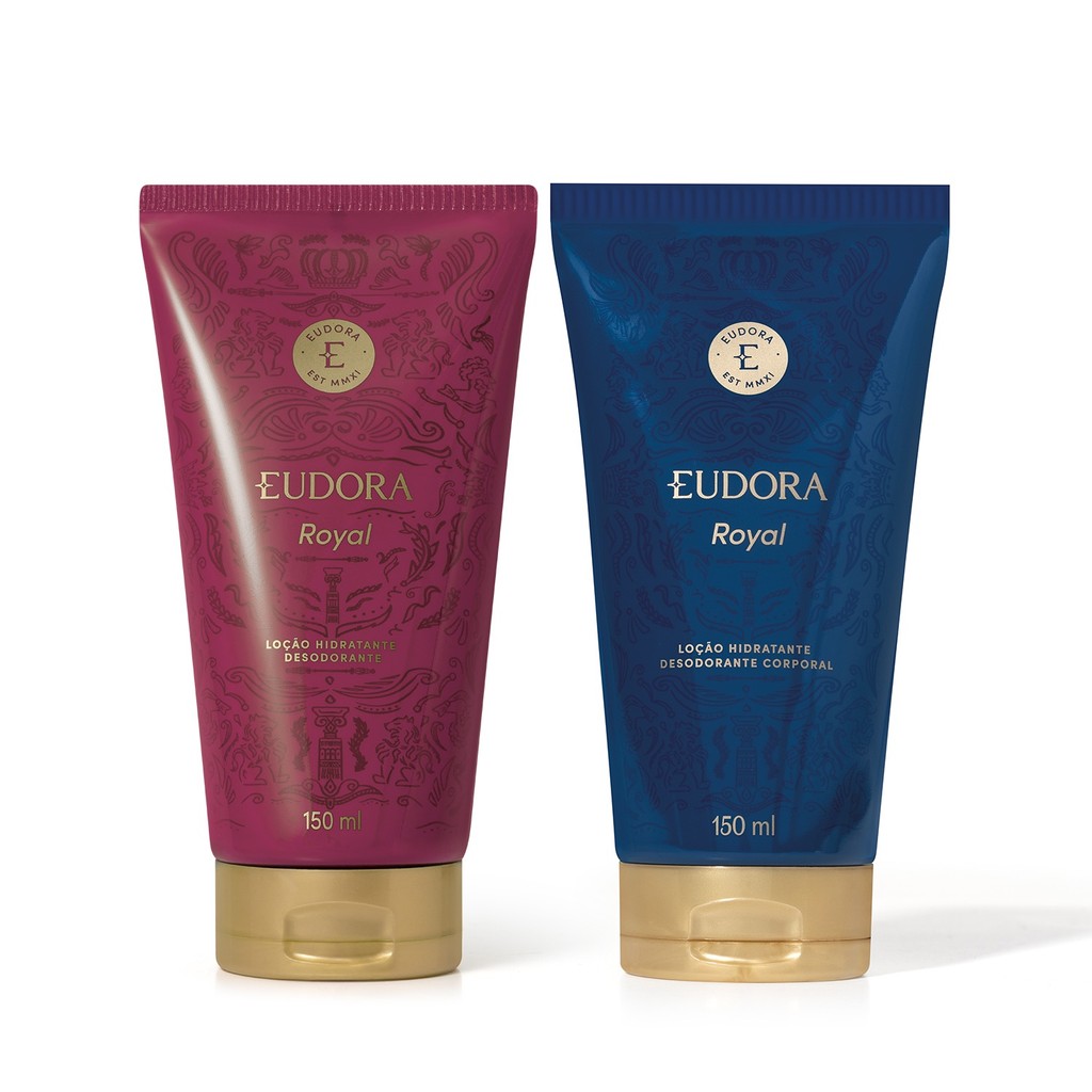 Combo Eudora Royal: Loção Corporal Feminina 150ml + Loção Corporal Masculina 150ml