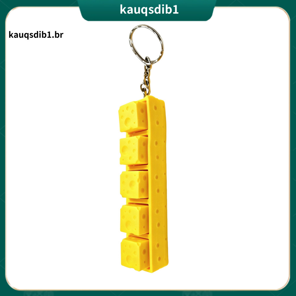 Anxiety Relief Fidget Toys Stress Gadgets 3d Printed Cheese Keyboard Toy 5-in-1 Mechanical Keychain Clicker for Kids Adu