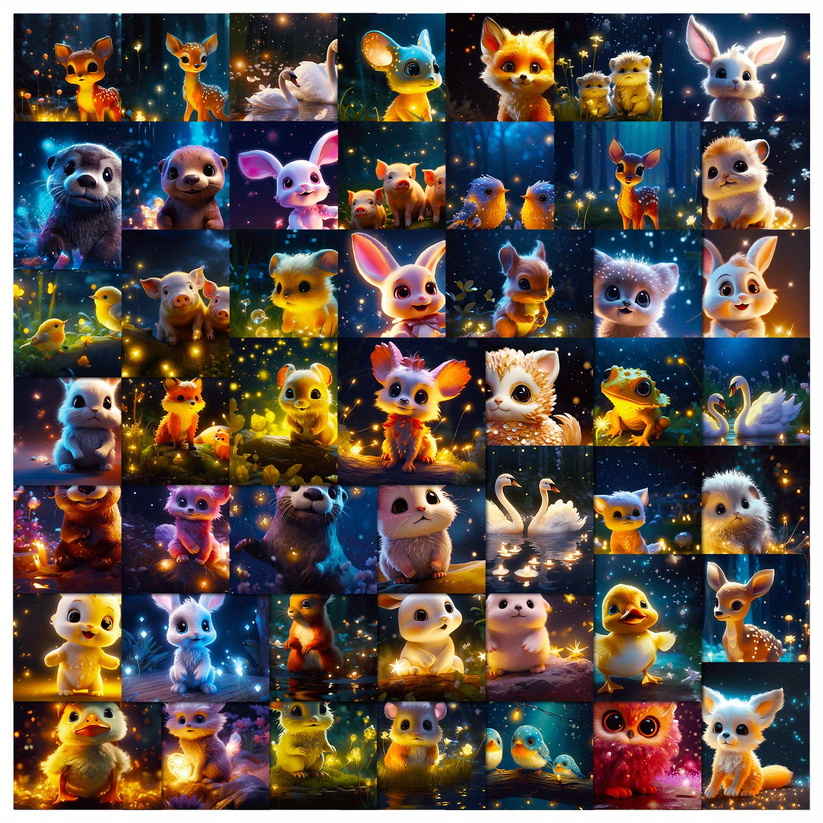 Adesivos quadrados de animais 250 peças – Graffiti divertido, estética, decoração, design fofo para garrafas d’água,